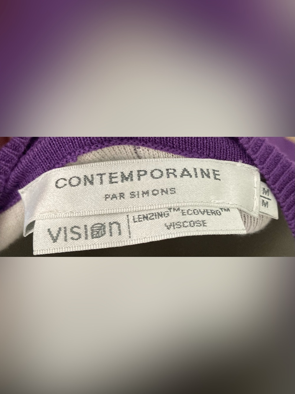 Simons Purple Ribbed-Neck Knit Top - Picture 2 of 2